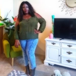 Charlotte Russe Cold-Shoulder Top